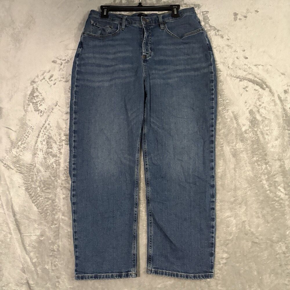 Ruti Denim Women's Barrel Leg Jeans Stretch Medium Wash High Rise Size 12